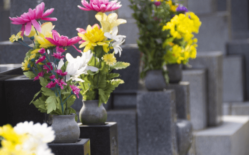 墓地のお花